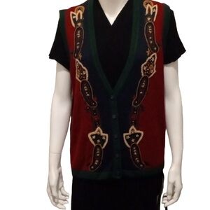 TanJay Paisley Knit Sweater Vest